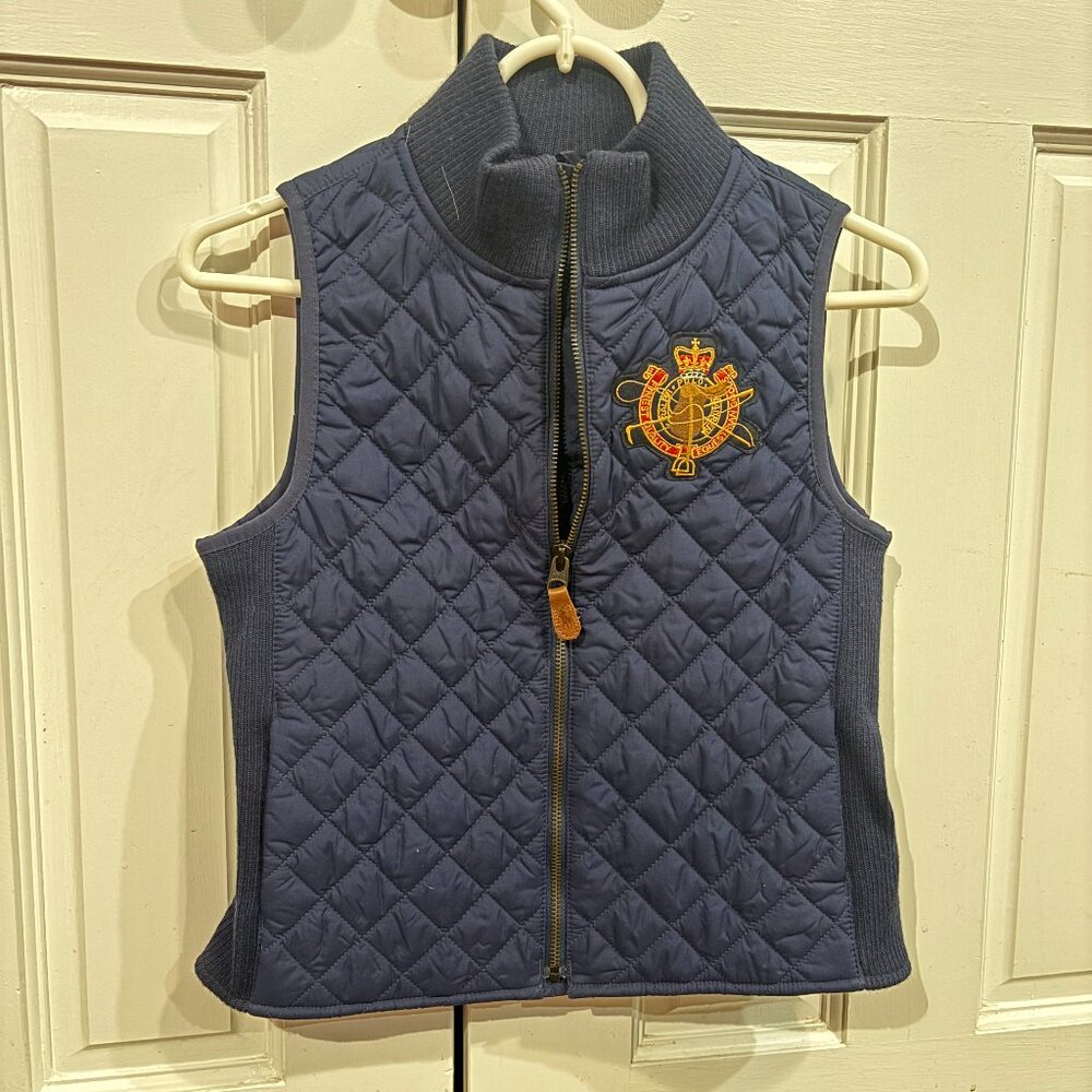Kids Navy Polo Ralph Lauren Diamond Quilted Vest